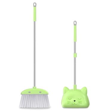 Imagem de Mini vassoura infantil e pá de lixo, verde