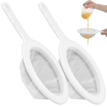 Imagem de Grevosea 2 coadores de malha fina, coador de plástico com alça, peneira de malha fina, coador de suco após suco, panos de queijo para coar chá, café, suco, iogurte e sopa, acessórios de cozinha