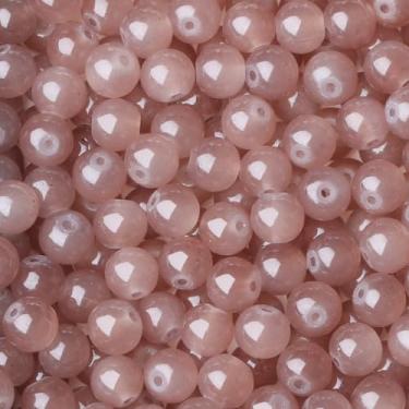 Imagem de NUKAYAI 500 peças de contas de vidro redondas marrons para pulseiras de fabricação de joias, suprimentos de contas de 8 mm contas de cristal de vidro para pulseira, kits de artesanato faça você mesmo