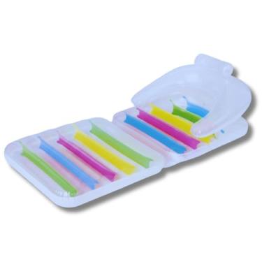 Imagem de Colchão Inflável para Piscina com Encosto Ergonômico | Boia Relaxante Colorida Adulto, Ideal para Piscina, Verão, Confortável, Resistente e Fácil de Inflar 1,78m x 80cm