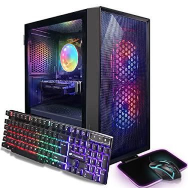 Imagem de STGAubron Desktop PC para jogos pré-construído, Radeon RX 550 4G, Intel Core i5 até 3,7GHz, 16G RAM, 512G SSD, WiFi 6, BT 5.3, RGB Fan x2, Windows 11 Home