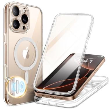 Imagem de BERFY Capa para iPhone 16 Pro, compatível com MagSafe, protetor de tela temperado 9H integrado e proteção para câmera, capa de telefone com revestimento à prova de choque para 16 Pro de 6,3 polegadas