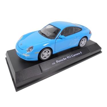 Imagem de - 1/24 Scale Model car Compatible with Porsche 911 Carrera S Coupe Blue - CARARAMA 848268