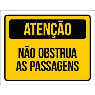 Imagem de Placa De Sinalização - Atenção Não Obstrua Passagens 36X46