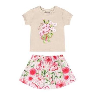 Imagem de Conjunto Blusa Saia-Short Estampado Quimby-Feminino
