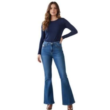 Imagem de Calca Feminina Max Denim 001 6796 Flare Petit Cos Alto-Feminino