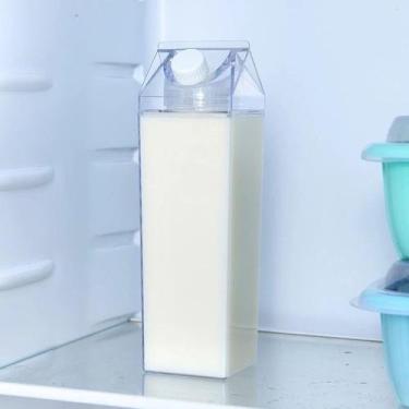 Imagem de Garrafa Caixa Leite Sucos Transparente Conserva Líquido Jarra Pote Vas
