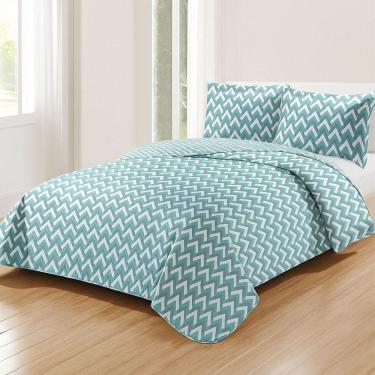 Imagem de Kit Cobre Leito Colcha Queen Boutik Dupla Face - Estampa 67 - 100% Poliéster