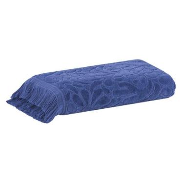 Imagem de Toalha de Banho com Franjas Folk Azul - Westwing by Buddemeyer, Azul
