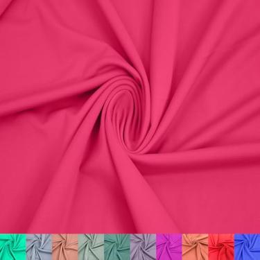 Imagem de Stylish FABRIC 157,5 cm de largura, nylon, elastano, jarda opaca - 185 g/m2, peso médio, respirável, tecido elástico em 4 direções para vestuário, roupa ativa, esportes, ioga e bricolagem, rosa