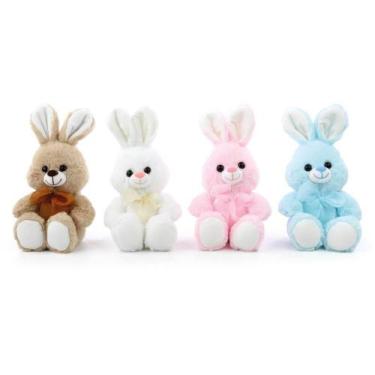 Imagem de Coelhos de Páscoa Pelúcia com Laço NO Pescoço 20CM - Cromus