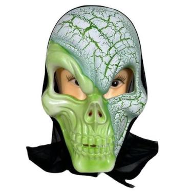 Imagem de Máscara Creepy Green Skull Halloween, fantasia de cosplay em PVC - yiw