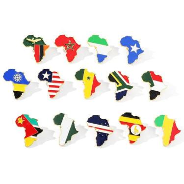 Imagem de Brooch Pins Africa Map Flag Alloy Lapel Badges 91g - Yiweisai