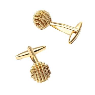 Imagem de Abotoaduras, elegante nó torcido banhado a ouro para homens - yiweisai