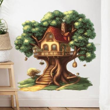 Imagem de Adesivo de parede Creative Treehouse removível 40x60cm PVC - yiweisai