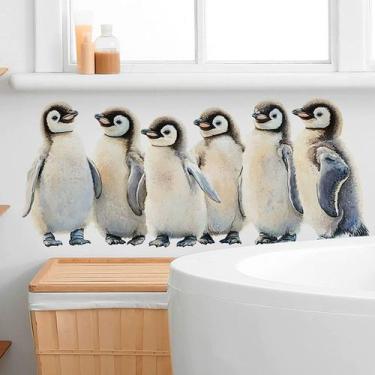 Imagem de Adesivos de parede Cute Penguin Family Decalques autoadesivos de PVC -
