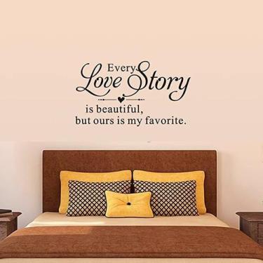 Imagem de Adesivo de parede Every Love Story is Beautiful PVC 30x50cm - yiweisai