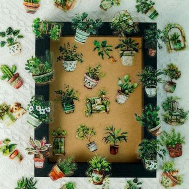 Imagem de 50 adesivos Kawaii Cute Animal Waterproof Cat and Plant - yiweisai