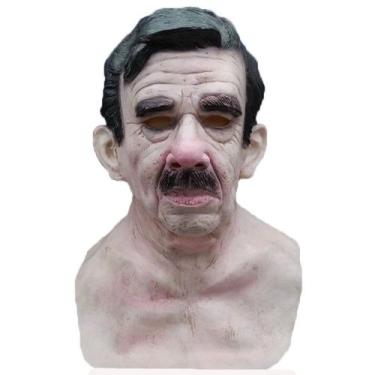 Imagem de Máscara realista de resina de homem idoso assustador com bigode - yiwe