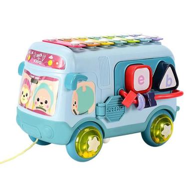 Imagem de Percussão Toy Bus para crianças de 12 a 24 meses com música e letras -