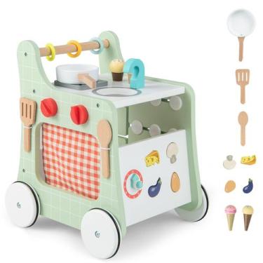 Imagem de Centro de atividades Baby Walker BABY JOY 6 em 1 verde de madeira