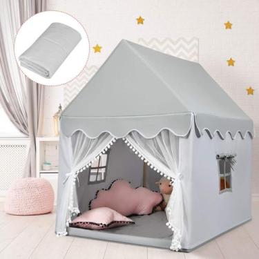 Imagem de Play Tent Costzon Kids Large Playhouse com tapete lavável cinza