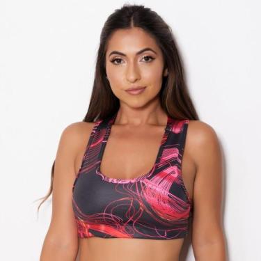 Imagem de Top Nadador sem Bojo Cirrê Cor:Preto/Laranja/RosaTamanho:G - Inspiraçã