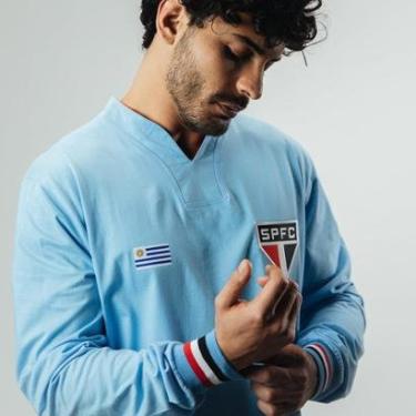 Imagem de Camisa São Paulo Retrô Uruguai nº 5 Manga Longa Masculina-Masculino