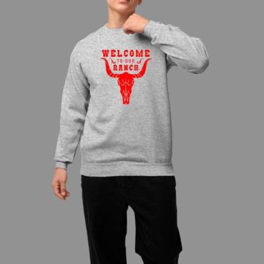 Imagem de Moletom Gola Careca Basico Casual Moda Country Inverno Blusa De Frio T