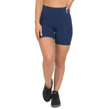 Imagem de Shorts Feminino Fitness Cós Alto Azul Escuro - Manalinda, Azul escuro,