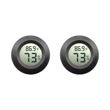 Imagem de Termômetro Digital E Medidor De Umidade Redondo LCD Para Carro, Armári