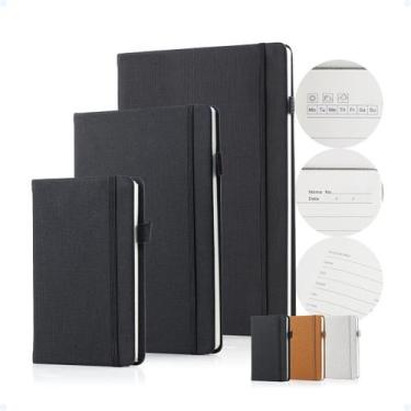 Imagem de Kit Caderno Tipo Moleskine B5 A5 A6 Executiva Marca Páginas - Hxt, Pre