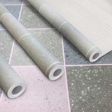Imagem de Kit 3 Adesivo Vinilico para Piso Lavavel Verde Terrazzo 15M - Open Sta