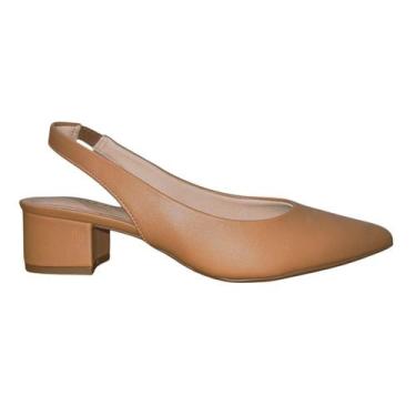 Imagem de Scarpin Slingback de Salto Bloco Feminino Beira Rio 4182.220 Marrom, M