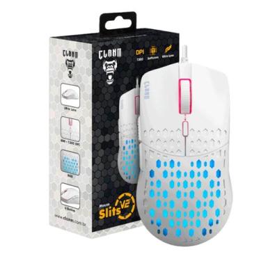 Imagem de Mouse Gamer Branco V2 7 Botões 7.000 DPI Slits Clanm Led Rgb Cabo USB 