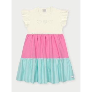 Imagem de Vestido Infantil 3 Corações Natural Abrange, Natural, 2