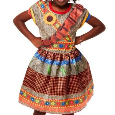 Imagem de Roupa de Festa Junina Infantil Menina Fantasia Cangaceira Vestido Caip