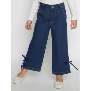 Imagem de Calça Jeans Wide Leg Kid+ infantil Para Menina - AZUL - KID +, 6, Azul
