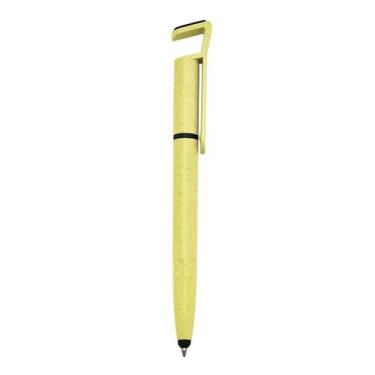 Imagem de Caneta Fibra de Bambu Touch com Suporte para Celular e Limpador de Tel