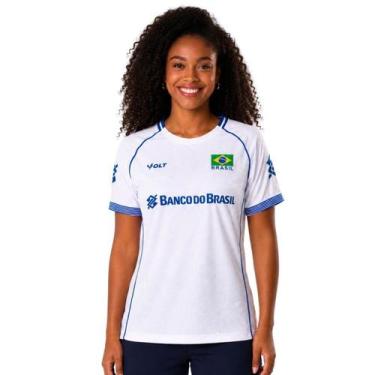 Imagem de Camisa de Vôlei Brasil Oficial 2026 Branca Feminina - Volt, Branco, M