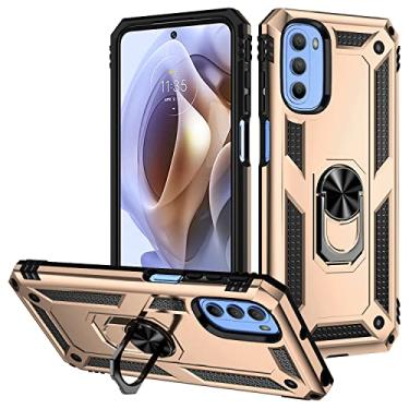 Imagem de Caso de capa de telefone de proteção Para Motorola Moto G31/G41 CASE TOLE MOLELE com caixa do anel magnético, proteção à prova de choque pesada para Motorola Moto G31/G41 (Color : Gold)