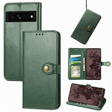 Imagem de YUNCHAO Caixa de telefone Para Google Pixel 7 Pro 5G Retro Solid Color Buckle Leather Case capa para celular