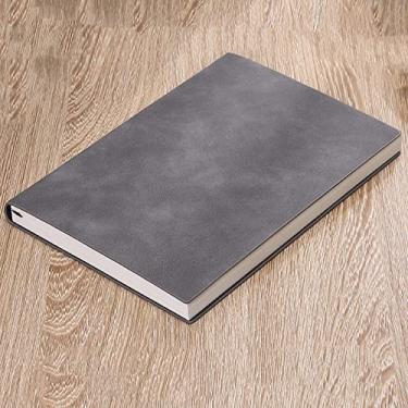 Imagem de A5 Capa de Couro Macio Bloco de Notas Planner Bonito Agenda Semana Planner Viajantes Notebook Simples Estudante Suprimentos Escolares, Cinza Claro, 4 PCS