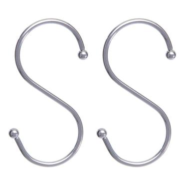 Imagem de Conjunto de 2 Ganchos Multiuso Para Barra Cabide Suporte Gancho Aço Cromado