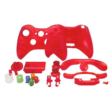 Imagem de OSTENT Kit de capa de substituição e botões compatível com controle sem fio Microsoft Xbox 360 - cor vermelha