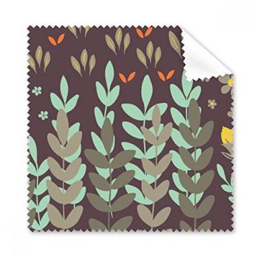 Imagem de Limpador de óculos de tela de telefone verde marrom flor planta pano de limpeza 5 peças
