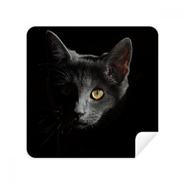 Imagem de Limpador de tela preto gato animal selvagem olhar-escuro tecido camurça pacote com 2