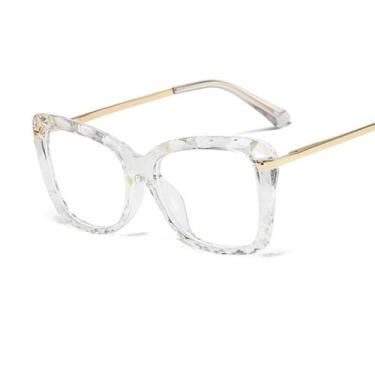 Imagem de Armação De Óculos Sem Grau Transparente Grande Feminino Tamanho 55 Tr9
