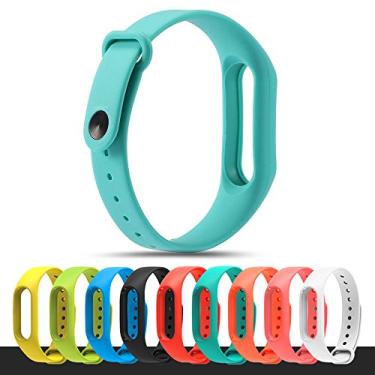 Imagem de Pulseira Extra para Mi Band 2 Colorida e Película, Azul Ciano