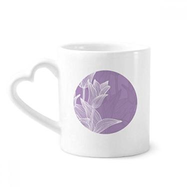 Imagem de Caneca de flor com ilustração tulipa de café cerâmica copo de coração de vidro